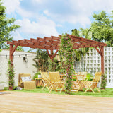 Fir Wood Pergola 327cm Width x 327cm Depth - Velmora