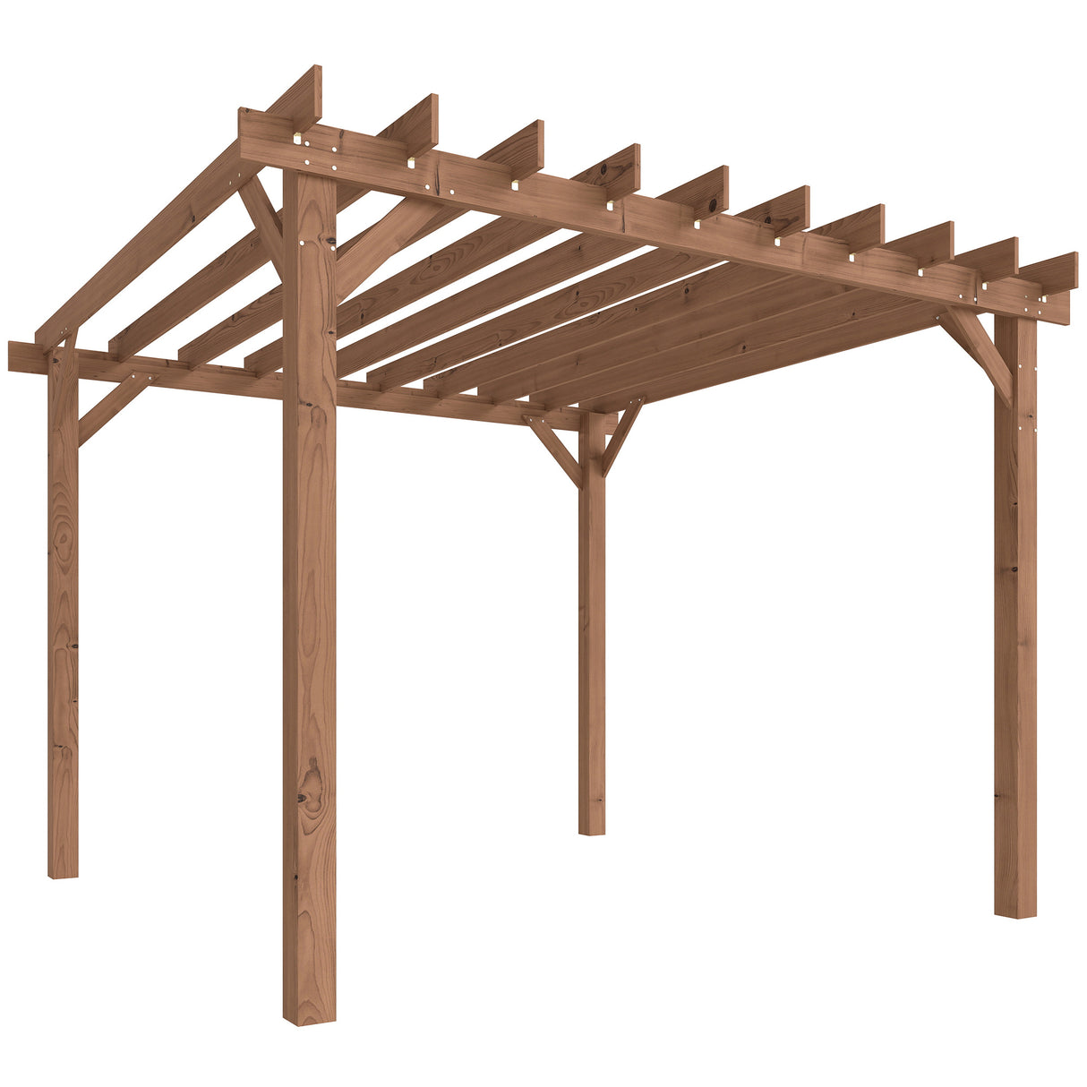 Fir Wood Pergola Gazebo Grape Trellis 300cm Width x 300cm Depth - Velmora