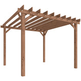Fir Wood Pergola Gazebo Grape Trellis 300cm Width x 300cm Depth - Velmora