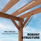 Fir Wood Pergola Gazebo Grape Trellis 300cm Width x 300cm Depth - Velmora