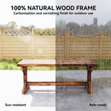 Fir Wood Rustic 2 Seater Backless Garden Bench - Velmora