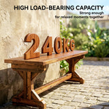Fir Wood Rustic 2 Seater Backless Garden Bench - Velmora