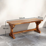 Fir Wood Rustic 2 Seater Backless Garden Bench - Velmora
