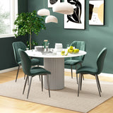 Flannel Fabric Dining Chairs in Set Of 4 - Velmora