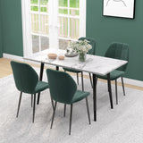 Flannel Fabric Dining Chairs in Set Of 4 - Velmora