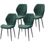 Flannel Fabric Dining Chairs in Set Of 4 - Velmora