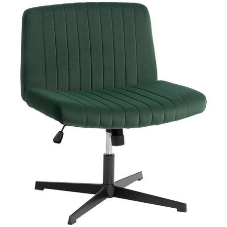 Flannel Fabric Home And Office Chair 61cm Wide Armless With Criss Cross Legs - Velmora