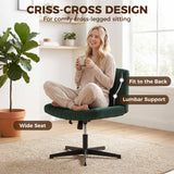 Flannel Fabric Home And Office Chair 61cm Wide Armless With Criss Cross Legs - Velmora