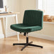Flannel Fabric Home And Office Chair 61cm Wide Armless With Criss Cross Legs - Velmora