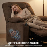 Fleece Fabric Electric Recliner Chair 96cm Wide - Velmora