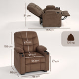 Fleece Fabric Electric Recliner Chair 96cm Wide - Velmora