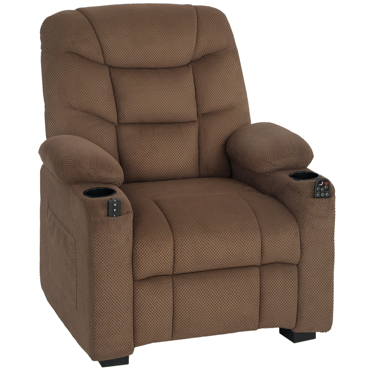 Fleece Fabric Electric Recliner Chair 96cm Wide - Velmora