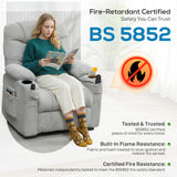 Fleece Fabric Electric Recliner Chair 96cm Wide - Velmora