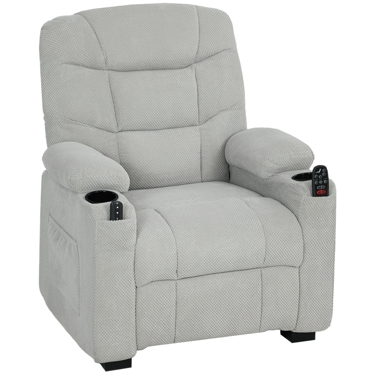 Fleece Fabric Electric Recliner Chair 96cm Wide - Velmora