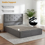 Frosted Velvet Double Ottoman Storage Bed 141cm Wide - Velmora