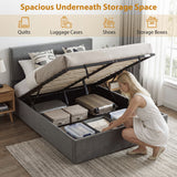 Frosted Velvet Double Ottoman Storage Bed 141cm Wide - Velmora
