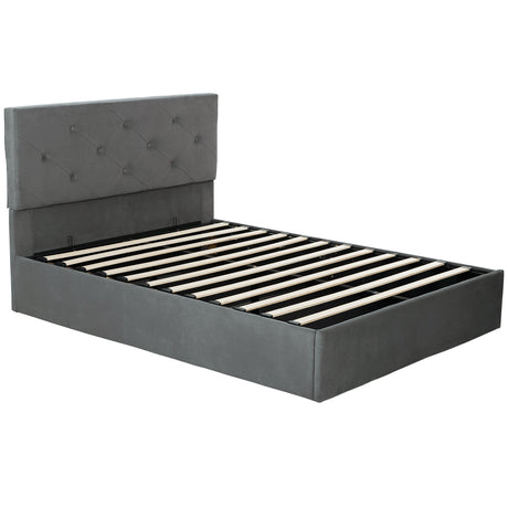 Frosted Velvet King Size Ottoman Storage Bed 151cm Wide - Velmora