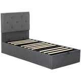 Frosted Velvet Single Ottoman Storage Bed 91cm Wide - Velmora