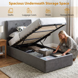 Frosted Velvet Single Ottoman Storage Bed 91cm Wide - Velmora