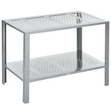Galvanised Steel 2 Tier Plant Stand 107cm Wide - Velmora