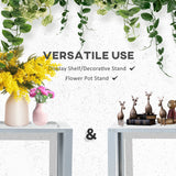 Galvanised Steel 2 Tier Plant Stand 107cm Wide - Velmora