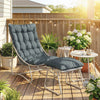 Galvanised Steel 3 Pieces Garden Bistro Set With Footstool and Removable Cushions - Velmora