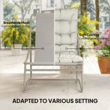 Galvanised Steel 3 Pieces Garden Bistro Set With Footstool and Removable Cushions - Velmora