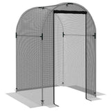 Galvanised Steel Frame Garden Fruit Greenhouse 120cm Length With Zipped Door - Velmora