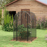 Galvanised Steel Frame Garden Fruit Greenhouse 120cm Length With Zipped Door - Velmora