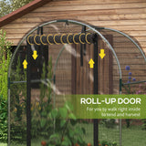 Galvanised Steel Frame Garden Fruit Greenhouse 120cm Length With Zipped Door - Velmora