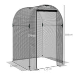 Galvanised Steel Frame Garden Fruit Greenhouse 120cm Length With Zipped Door - Velmora