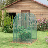 Galvanised Steel Frame Garden Fruit Greenhouse 120cm Length With Zipped Door - Velmora