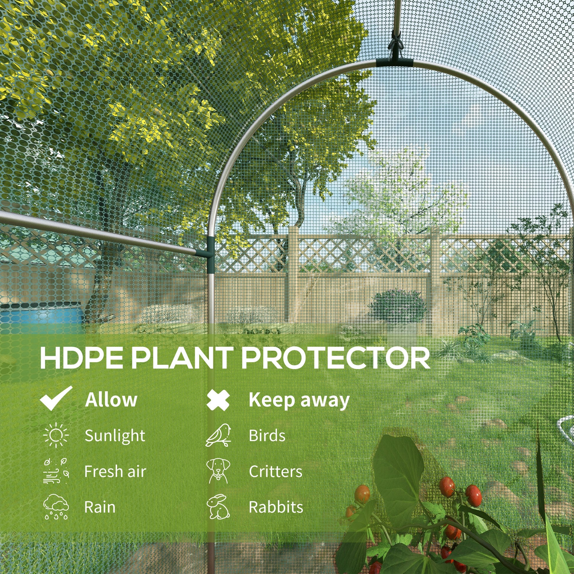 Galvanised Steel Frame Garden Fruit Greenhouse 120cm Length With Zipped Door - Velmora