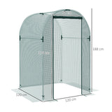 Galvanised Steel Frame Garden Fruit Greenhouse 120cm Length With Zipped Door - Velmora