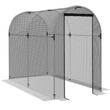 Galvanised Steel Frame Garden Fruit Greenhouse 240cm Length With Zipped Door - Velmora