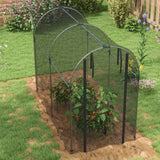 Galvanised Steel Frame Garden Fruit Greenhouse 240cm Length With Zipped Door - Velmora