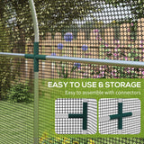 Galvanised Steel Frame Garden Fruit Greenhouse 240cm Length With Zipped Door - Velmora