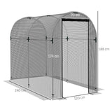 Galvanised Steel Frame Garden Fruit Greenhouse 240cm Length With Zipped Door - Velmora