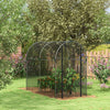 Galvanised Steel Frame Garden Fruit Greenhouse 240cm Length With Zipped Door - Velmora