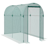 Galvanised Steel Frame Garden Fruit Greenhouse 240cm Length With Zipped Door - Velmora