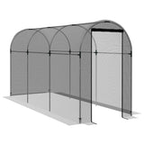 Galvanised Steel Frame Garden Fruit Greenhouse 360cm Length With Zipped Door - Velmora