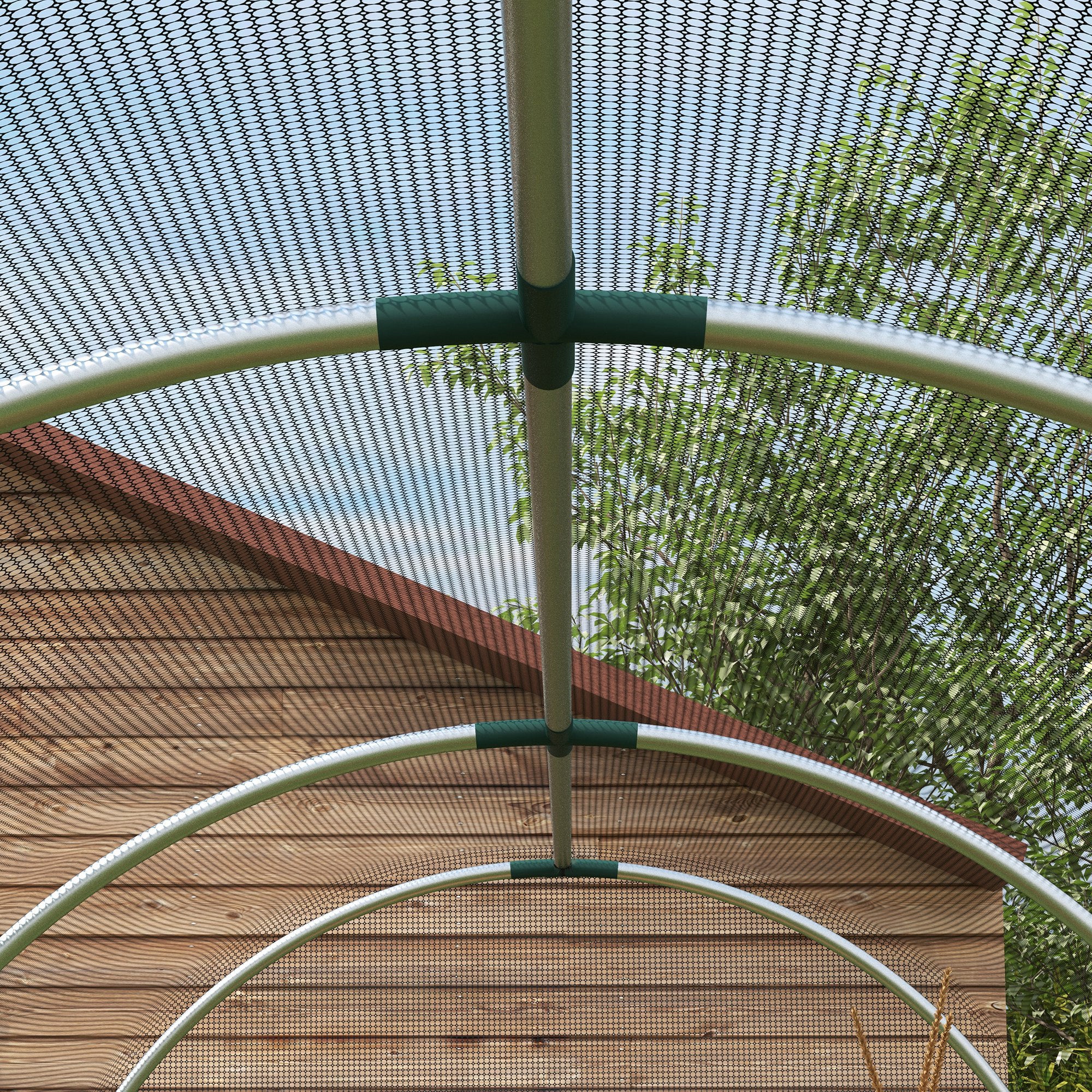 Galvanised Steel Frame Garden Fruit Greenhouse 360cm Length With Zipped Door - Velmora