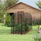 Galvanised Steel Frame Garden Fruit Greenhouse 360cm Length With Zipped Door - Velmora