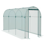 Galvanised Steel Frame Garden Fruit Greenhouse 360cm Length With Zipped Door - Velmora