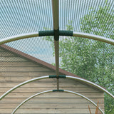 Galvanised Steel Frame Garden Fruit Greenhouse 360cm Length With Zipped Door - Velmora