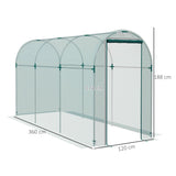 Galvanised Steel Frame Garden Fruit Greenhouse 360cm Length With Zipped Door - Velmora