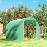 Galvanised Steel Frame Garden Greenhouse 196cm Wide With 6 Windows - Velmora