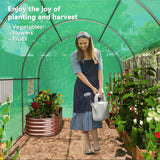 Galvanised Steel Frame Garden Greenhouse 196cm Wide With 6 Windows - Velmora