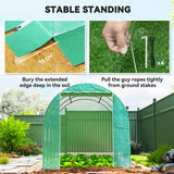 Galvanised Steel Frame Garden Greenhouse 196cm Wide With 6 Windows - Velmora