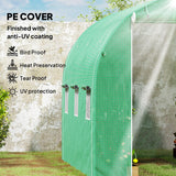 Galvanised Steel Frame Garden Greenhouse 196cm Wide With 6 Windows - Velmora